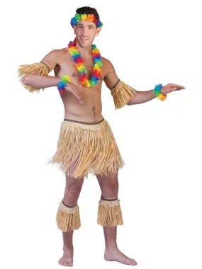 Déguisement Hawaïen homme 5 pces en raffia