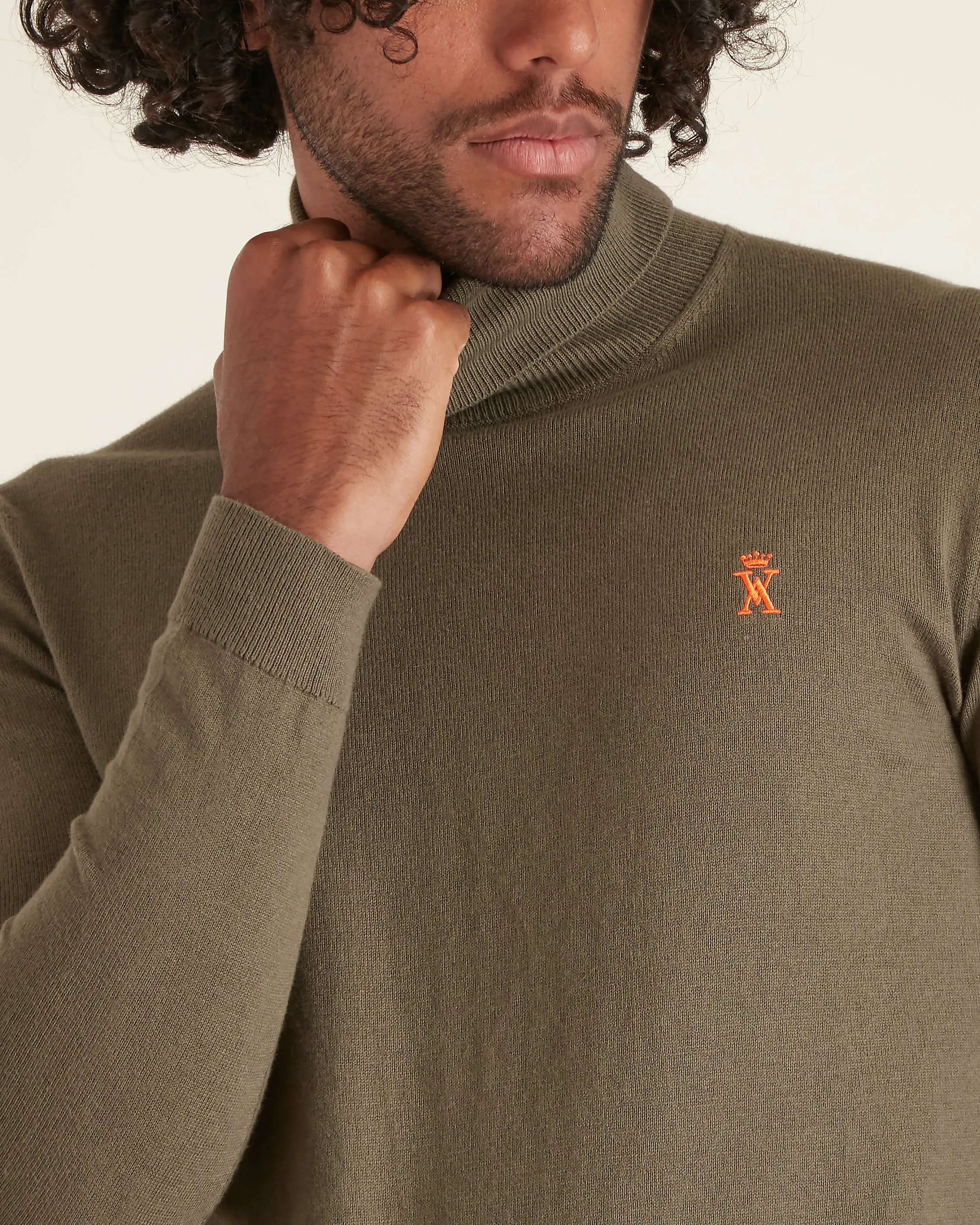 Pull Kilbio Col Roulé pour Homme Khaki
